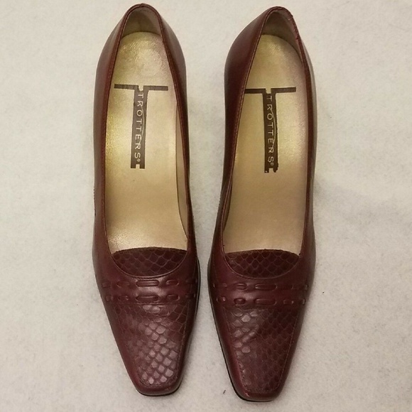 Trotters Red Block High Heel Shoes Size 6 - Picture 1 of 7